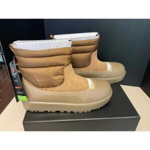 NEW! MENS UGG CLASSIC MINI MOD INSULATED BOOTS W/ SILICONE GUARD GALOSH. SIZE 12